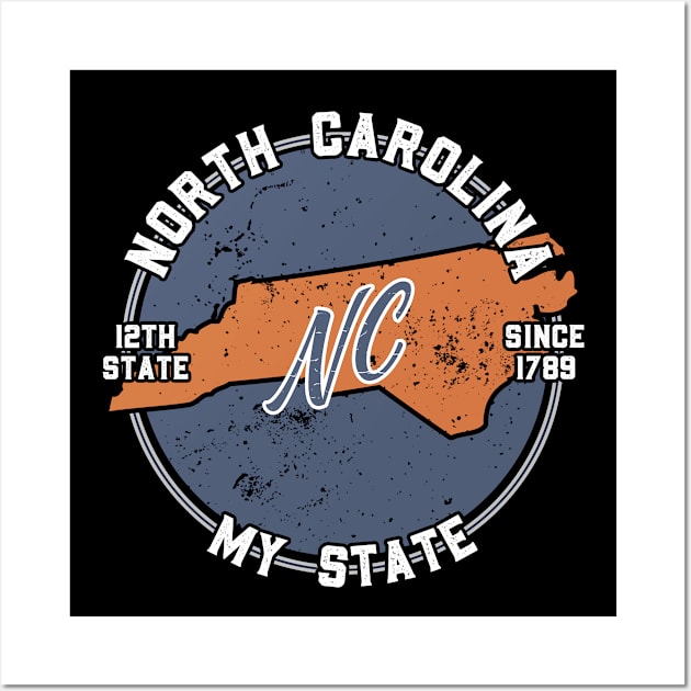 North Carolina My State Patriot State Tourist Gift Wall Art by atomguy